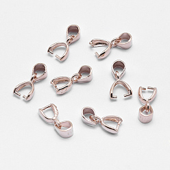 Rose Gold 925 Sterling Silver Pendant Bails, Ice Pick & Pinch Bails, Rose Gold, 9.5x5.5x3mm, Hole: 3x4mm, Pin: 0.8mm