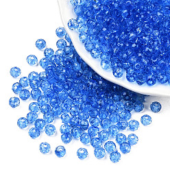 Bleu Bleuet Perles acryliques transparentes, facette, rondelle, bleuet, 4x3.5mm, Trou: 1.5mm, environ14000 pcs / 500 g