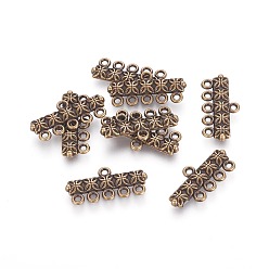 Antique Bronze Tibetan Style Alloy Chandelier Components Links, 5-Strand Reducer Connector, Lead Free, Nickel Free and Cadmium Free, Antique Bronze, 12mm wide, 25mm long, hole: 1.5mm