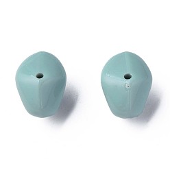 Aqua Perles acryliques opaques, nuggets, Aqua, 12.5x18x13mm, Trou: 1.6mm, environ360 pcs / 500 g