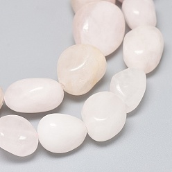 Quartz Rose Naturel a augmenté perles de quartz brins, nuggets, pierre tombée, 12~20x11~17mm, Trou: 1.2mm, Environ 25~28 pcs/chapelet, 16.1 pouce (41 cm)