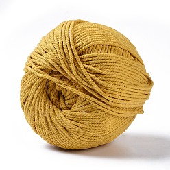 Yellow Macrame Cotton Cord, Twisted Cotton Rope, for Wall Hanging, Plant Hangers, Crafts and Wedding Decorations, Yellow, 3mm, about 218.72 yards(200m)/roll