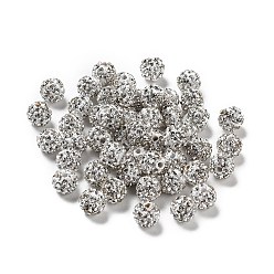 Crystal Polymer Clay Rhinestone Beads, Grade A, Round, PP15, Crystal, 10mm, Hole: 1.8~2mm, 6 Rows Rhinestone, PP15(2.1~2.2mm)