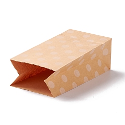 Цвет Древесины Прямоугольные крафт-бумажные мешки, никто не обрабатывает, подарочные пакеты, полька точка рисунок, деревесиные, 9.1x5.8x17.9 см