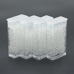Прозрачный 12/0 Стеклянные бусины мгб мацуно, японский бисер, прозрачное стекло круглое отверстие рокайль семена бисер, прозрачные, 2x1 мм, отверстие: 0.5 мм, о 900 шт / коробке, вес нетто: около 10 г / коробка