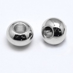 Platinum Brass Flat Round Spacer Beads, Platinum, 6x4mm, Hole: 2mm