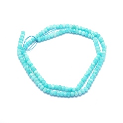 Amazonite Natural Amazonite Beads Strands, Rondelle, Faceted, 4x2.5~3mm, Hole: 0.7mm, about 138~139pcs/strand, 15.3 inch(39cm)