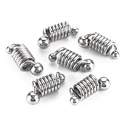 Stainless Steel Color 201 Stainless Steel European Beads, Large Hole Beads, Column, Stainless Steel Color, 21x9x8mm, Hole: 5mm