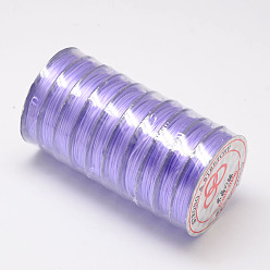 Mixed Color Flat Elastic Crystal String, Elastic Beading Thread, for Stretch Bracelet Making, Mixed Color, 0.8mm, about 10.93 yards(10m)/roll