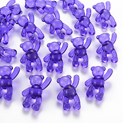 Medium Purple Transparent Acrylic Beads, Bear, Medium Purple, 37x28x13mm, Hole: 2.5mm, about 133pcs/500g