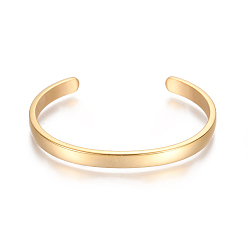 Золотой Ионное покрытие (ip) 304 браслеты-манжеты из нержавеющей стали, золотые, 2-1/4x1-5/8 дюйм (5.7x4 см), 6 мм