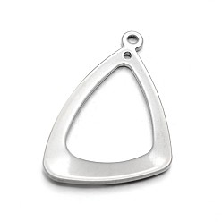 Stainless Steel Color Triangle Ring 304 Stainless Steel Pendants, Stainless Steel Color, 33x22x1.5mm, Hole: 2mm