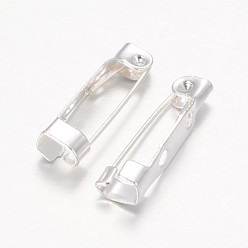 Серебро Железная фурниутра для броши, назад бар контакты, серебряный цвет гальваническим, 20 мм длиной, шириной 5 мм , толщиной 5 мм 