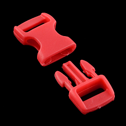 Red POM Plastic Side Release Buckles, Survival Bracelet Clasps, Red, 29x15x6mm, Hole: 11x3.5mm
