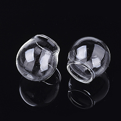 Прозрачный Выдувные стеклянные шарики ручной работы, для изготовления подвесок из стеклянных флаконов, круглые, прозрачные, 30.5~31.5x29.5 мм, половину отверстия: 17.5~18 мм
