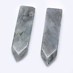 Labradorite Cabochons de labradorite naturelle, épée, 51.5~54x12.5~14x5~6mm