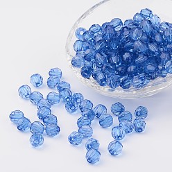Bleu Bleuet Perles acryliques transparentes, tour clair facetté, bleuet, 6mm, trou: 1.5 mm, environ 4300 pcs / 500 g