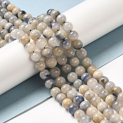 Dumortierite Natural Blue White Dumortierite Round Beads Strands, 8.5~9mm, Hole: 1mm, about 47pcs/strand, 16.54''(42cm)