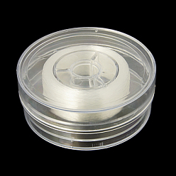 Прозрачный Японская эластичная хрустальная нить, эластичная нить браслета, с упаковочной коробкой, прозрачные, 0.8 мм, 50 ярдов / коробке