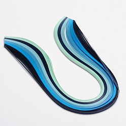 Blue 6 Colors Quilling Paper Strips, Blue, 390x3mm, about 120strips/bag, 20strips/color