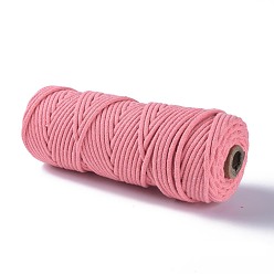 Hot Pink Cotton String Threads, Macrame Cord, Decorative String Threads, for DIY Crafts, Gift Wrapping and Jewelry Making, Hot Pink, 3mm, about 54.68 yards(50m)/roll