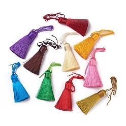 Mixed Color Polyester Tassel Big Pendants, Ice Silk Tassel, Mixed Color, 50~57x12mm