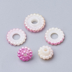 Violet Imitation Pearl Acrylic Beads, Berry Beads, Combined Beads, Rainbow Gradient Mermaid Pearl Beads, Round, Violet, 10mm, Hole: 1mm, about 200pcs/bag