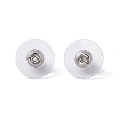 Stainless Steel Color 304 Stainless Steel Bullet Clutch Earring Backs, with Plastic Pads, Ear Nuts, Stainless Steel Color, 11.5x6mm, Hole: 0.7mm