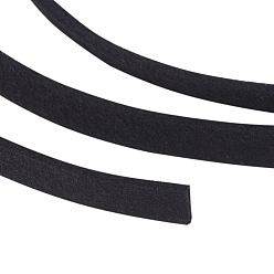 Black Faux Suede Cord, Faux Suede Lace, Black, 5x1.5mm, about 5.46 yards(5m)/roll, 25rolls/bag