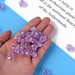 Средний Фиолетовый 1 прозрачные акриловые пуговицы с отверстиями, с покрытием AB цвета, звезда, средне фиолетовый, 13.5x14x11.5 мм, отверстие : 2.5 мм, Около 460 шт / 500 г
