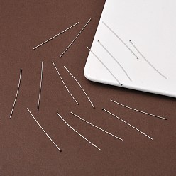 Stainless Steel Color 304 Stainless Steel Flat Head Pins, Stainless Steel Color, 50x0.6mm, 22 Gauge, 5000pcs/bag, Head: 1mm