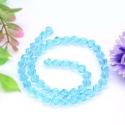 Bleu Bleuet Facettes polyèdre imitation cristal autrichien rangées de perles, grade de aaa, bleuet, 10mm, Trou: 0.9~1mm, Environ 40 pcs/chapelet, 15.7 pouce