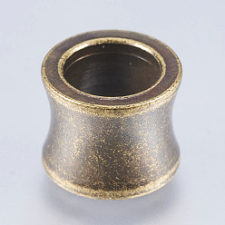 Antique Bronze 304 Stainless Steel Beads, Large Hole Beads,  Drum, Antique Bronze, 11x10x8mm, Hole: 6.5mm