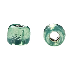(2119) Silver Lined Dk Mint Toho perles de rocaille rondes, perles de rocaille japonais, (2119) menthe dk doublée d'argent, 11/0, 2.2mm, Trou: 0.8mm, environ5555 pcs / 50 g