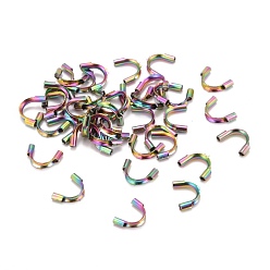 Rainbow Color Ion Plating(IP) 316 Stainless Steel Wire Guardian and Protectors, Long-Lasting Plated, Rainbow Color, 4.5x7.5x1.5mm, Hole: 0.6mm