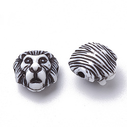 Mixed Color Craft Style Acrylic Beads, Lion, Mixed Color, 12x11x9mm, Hole: 1.8mm, about 1000pcs/500g