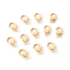 Light Gold Zinc Alloy Lobster Claw Clasps, Light Gold, 12x6mm, Hole: 1.2mm, 100pcs/Box