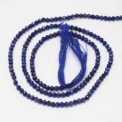 Lapis Lazuli Natural Lapis Lazuli Bead Strands, Faceted, Round, 2mm, Hole: 0.5mm, about 170~180pcs/strand, 12.9~13.3 inch(330~340mm)
