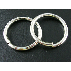 Silver Iron Jump Rings, Open Jump Rings, Silver, 16x1.5mm, Inner Diameter: 13mm, about 1500pcs/1000g