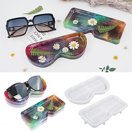 Silicone Glasses Storage Tray Molds, Resin Casting Molds, for UV Resin, Epoxy Resin Craft Making