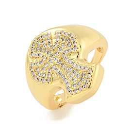 Стойки с покрытием из латуни, микро-паве, прозрачные кольца-манжеты с кубическим цирконием для женщин, без кадмия и без свинца, долговечный