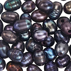 50шт. жемчужные бусины с большим отверстием, бусины из натурального культивированного пресноводного жемчуга, окрашенные, рис