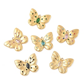 304 подвески из нержавеющей стали, со стразами, бабочки прелести, реальный 18 k позолоченный