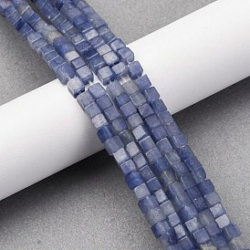 Натуральный синий авантюрин бусины бусины нити, кубические, окрашенная и подогревом