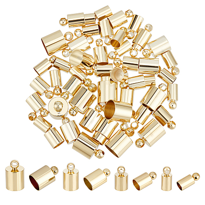60шт. 4 стили латунные наконечники шнура, колонка