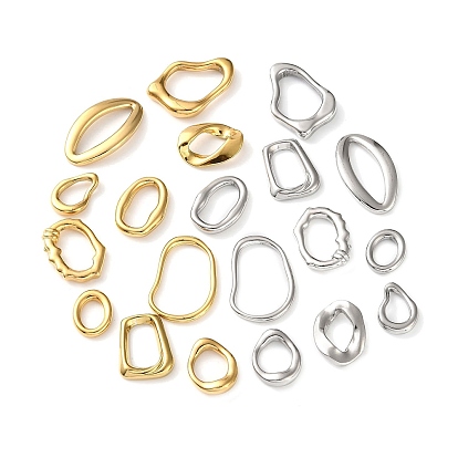 10 шт. 10 стили 304 соединительные кольца из нержавеющей стали, разнообразные