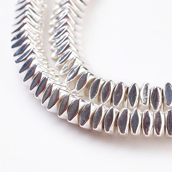 Electroplated Non-magnetic Synthetic Hematite Beads Strands, Grade AAA, Square