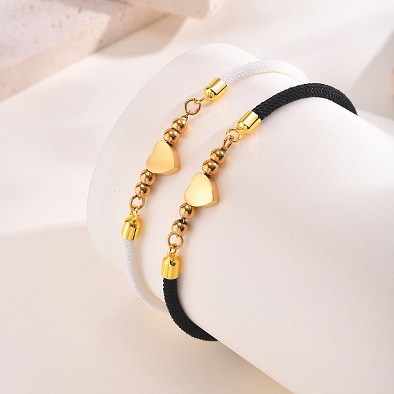 Женские браслеты-слайдеры из нержавеющей стали в форме сердца