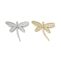 Brass Micro Pave Clear Cubic Zirconia Pendants, Butterfly Charms, Long-Lasting Plated, Lead Free & Cadmium Free