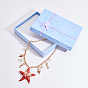 PandaHall Elite Ocean Theme Alloy Enamel Pendant Necklaces, with Acrylic Beads and Iron Rolo Chain and Jewelry Cardboard Box